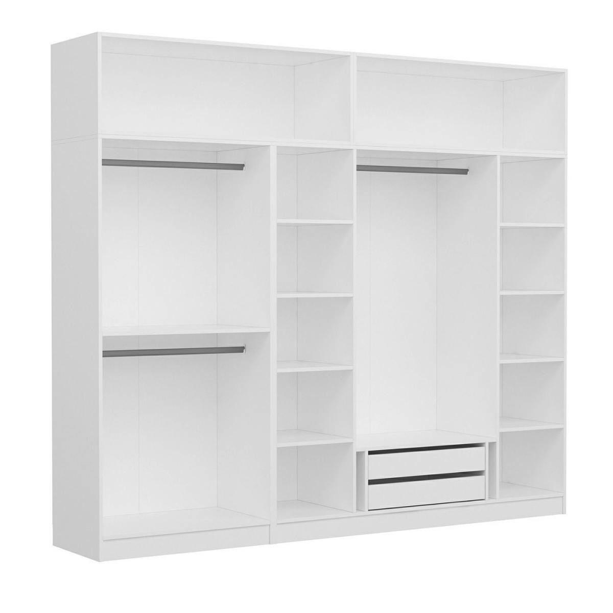 Armoire penderie blanche, 8 portes 3 portants BYRON blanc, PIER IMPORT