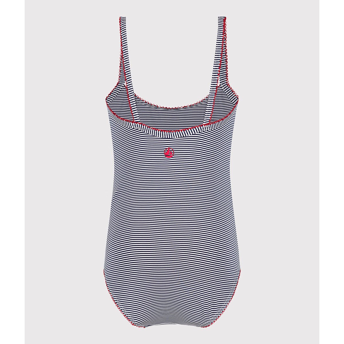 Costume intero a righe rigato marine, PETIT BATEAU