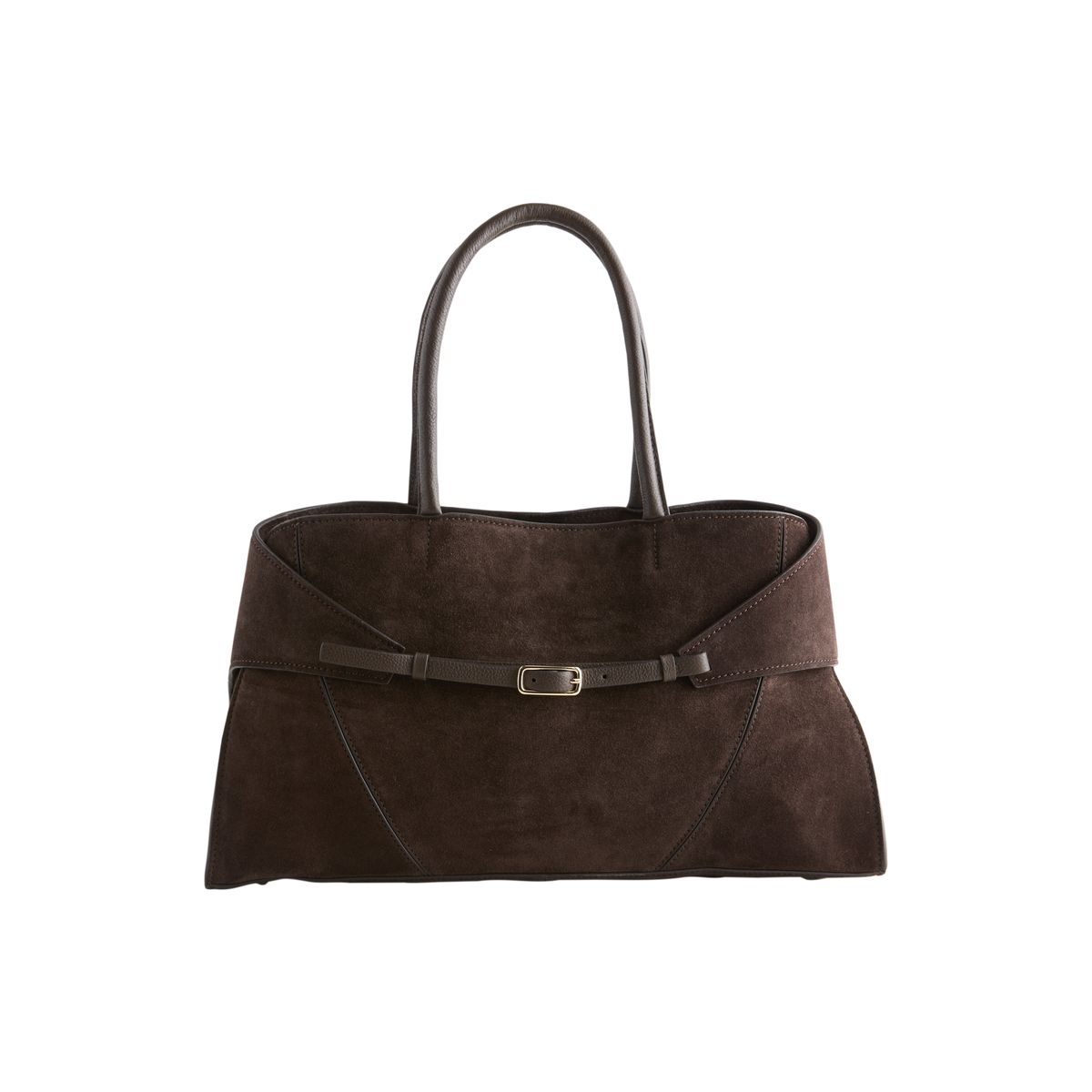 Sac à main en cuir avec bride n. premium marron chocolat, NEXT