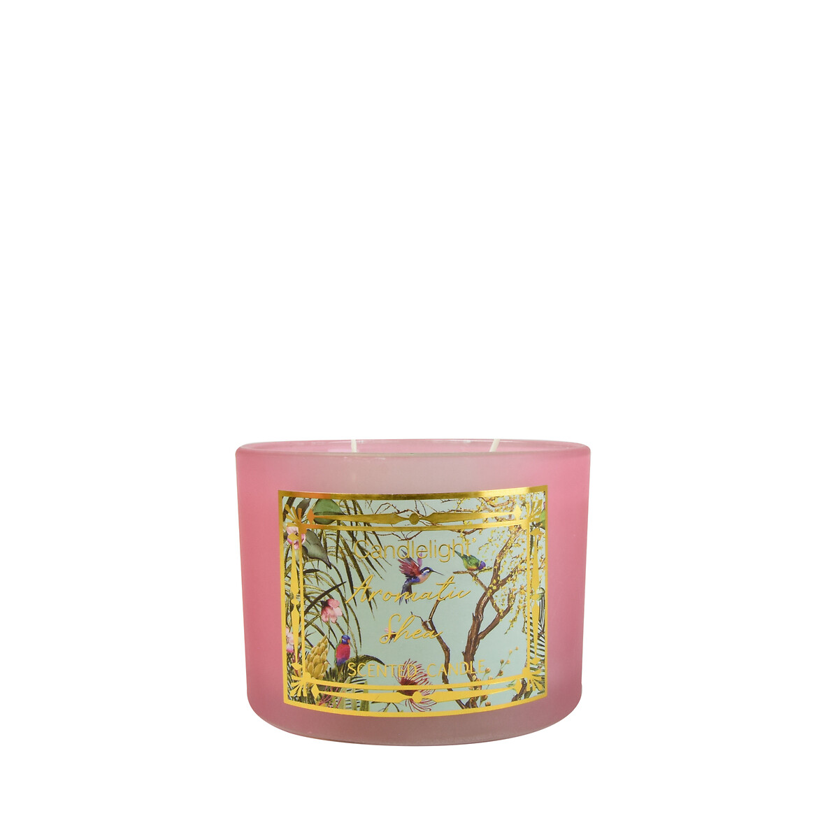 Chinoiserie Aromatic Shea Two Wick Wax Filled Candle Pot pink, SO'HOME