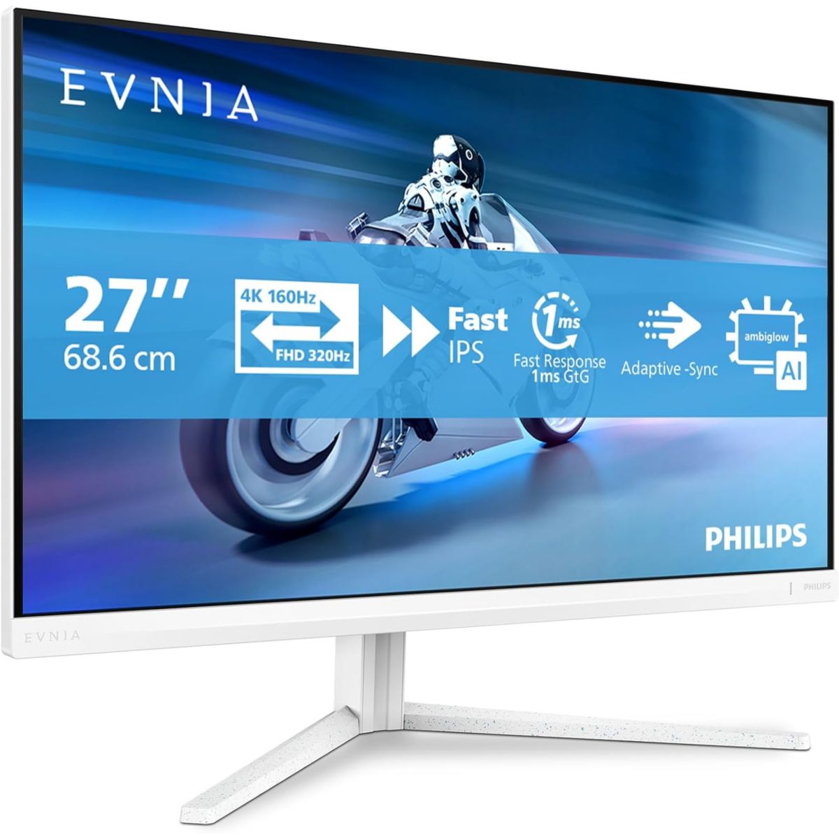 Ecran PC Gamer Evnia 27M2N5901A 27" 4K 320Hz Fast IPS HDR 400 HDMI 2.1 USB-C 65W Ambiglow couleur unique, PHILIPS