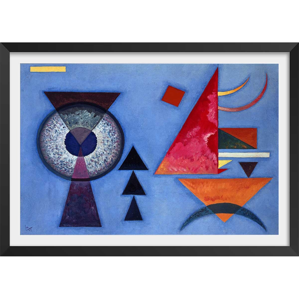 Poster Soft Hard par Wassily Kandinsky affiche + cadre en bois - noir, HEXOA