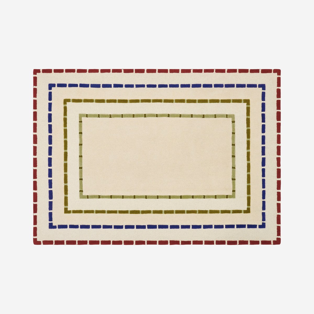 Tapis de salon laine BILLIE beige, multicolore, HABITAT