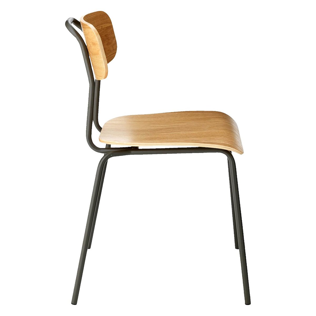 Chaise en chêne et pieds en acier laqué HESTER naturel clair, HABITAT