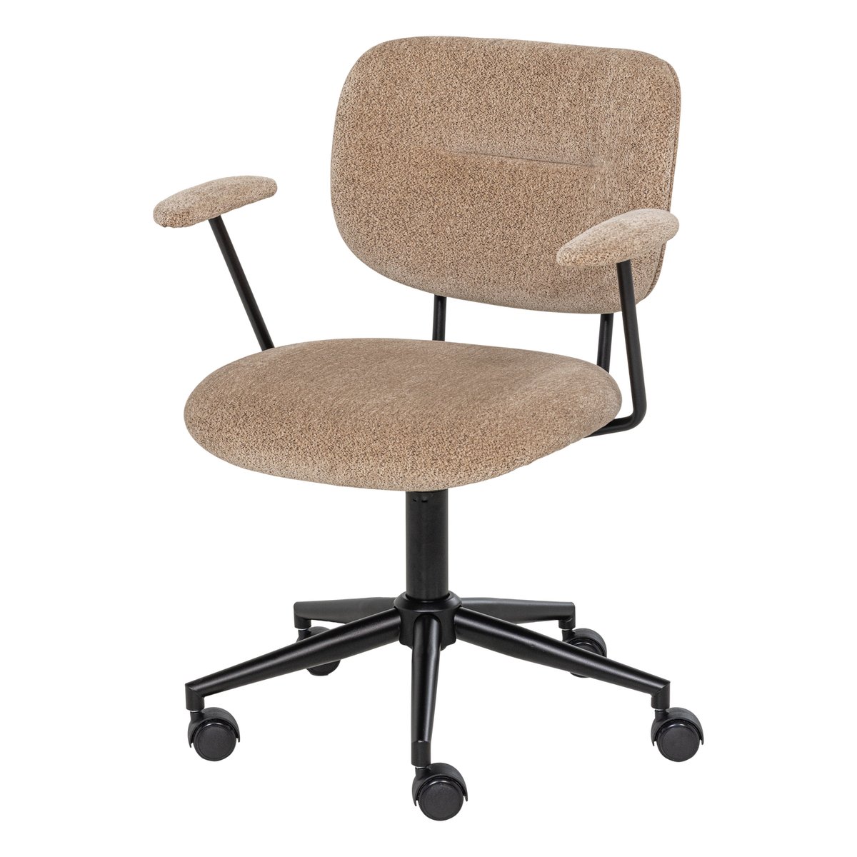 Chaise de bureau en chenille tissée BRINT sable, WOOOD