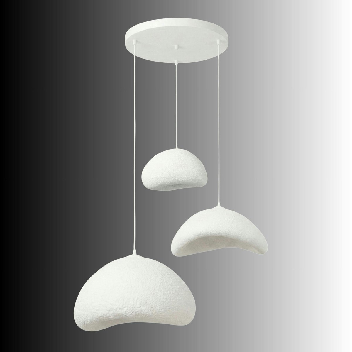 Suspension salle à manger blanche 3 lampes 82 cm NOXIS blanc, PIER IMPORT