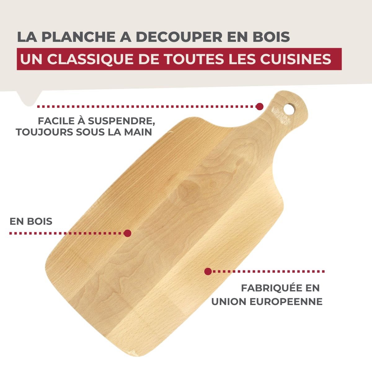 Ensemble de 2 Planches à découper 38 x 18 cm WOOD EDITION bois, FACKELMANN