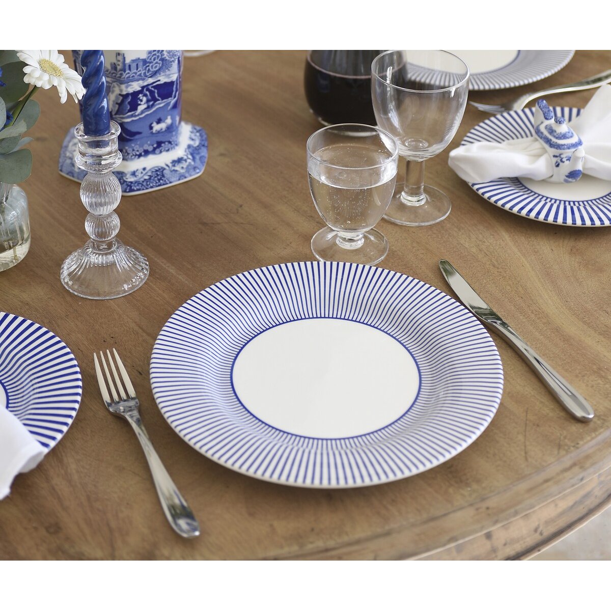 Set of 4 Steccato Dinner Plates blue, SPODE