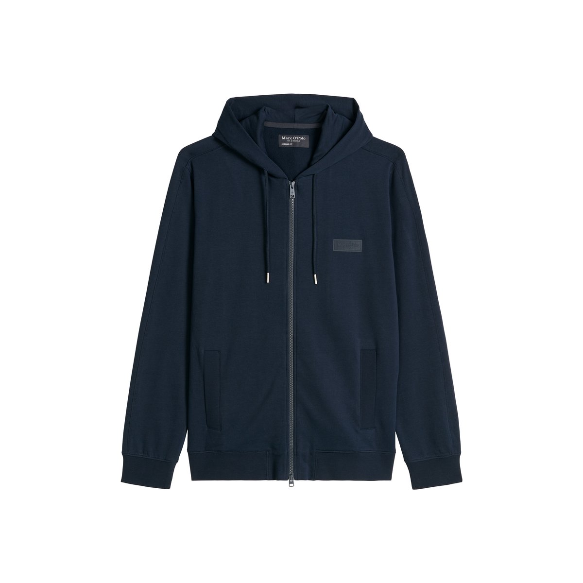 Veste à capuche coupe classique en mélange de coton bio bleu, MARC O'POLO