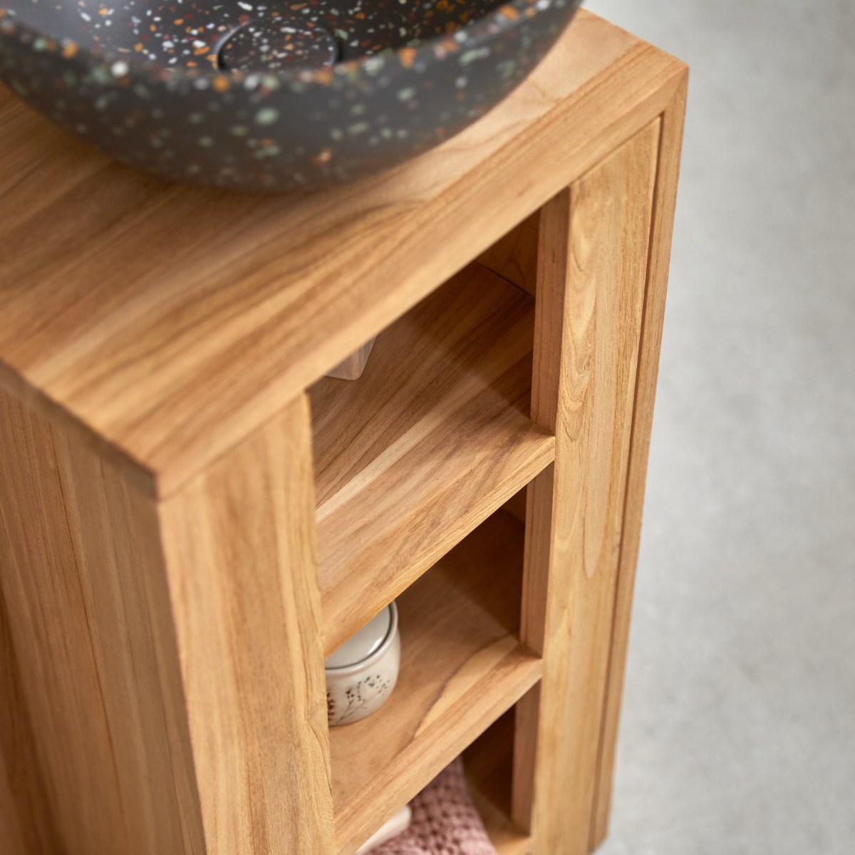Meuble Salle De Bain en Teck massif, STELLE naturel, TIKAMOON