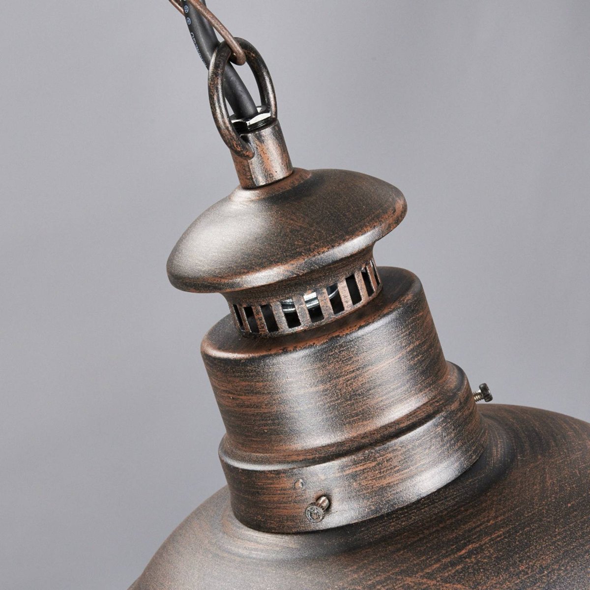 Luminaire extérieur traditionnel, Eddie brun rouille, clair, LINDBY