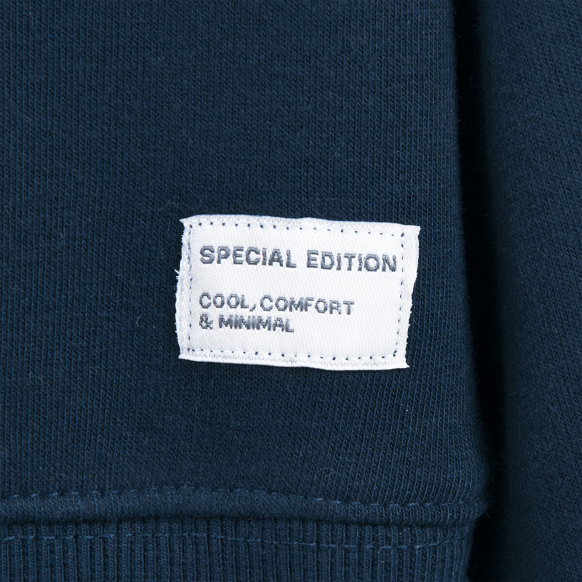 Sweater in molton met ronde hals marineblauw, LA REDOUTE COLLECTIONS