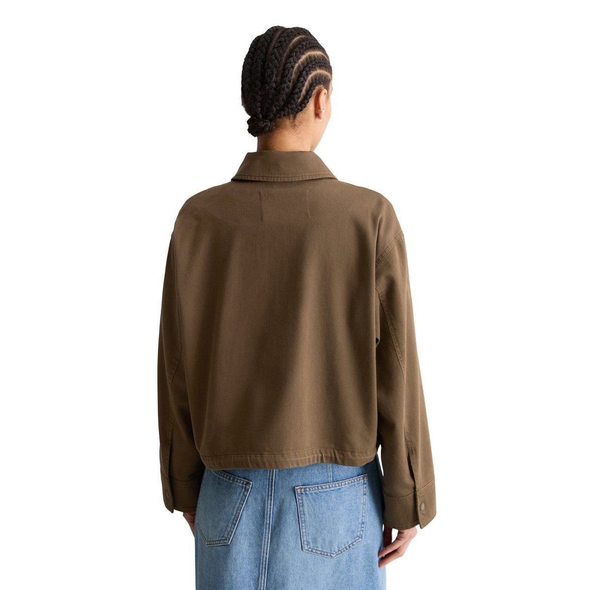 Veste en sergé regular en coton organique-lyocell stretch marron foncé, MARC O’POLO DENIM