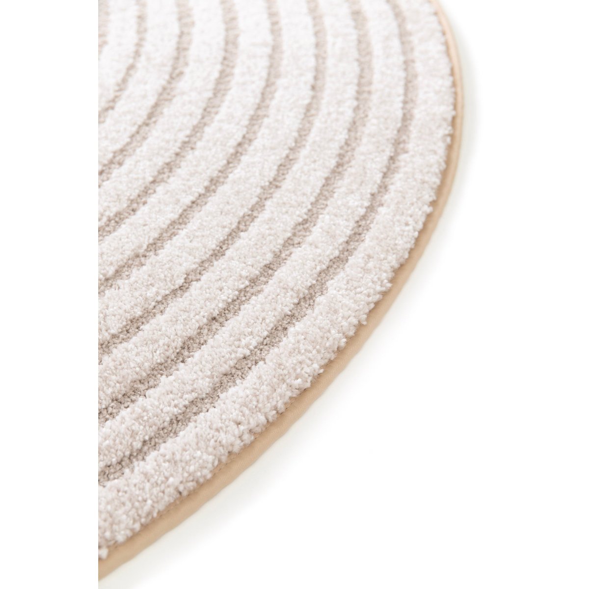 Tapis rond design avec effet sculpté CLEO beige sable, AFK LIVING