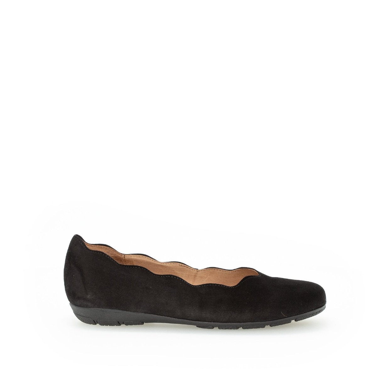 Ballerines en velours à talon décroché noir velours, GABOR