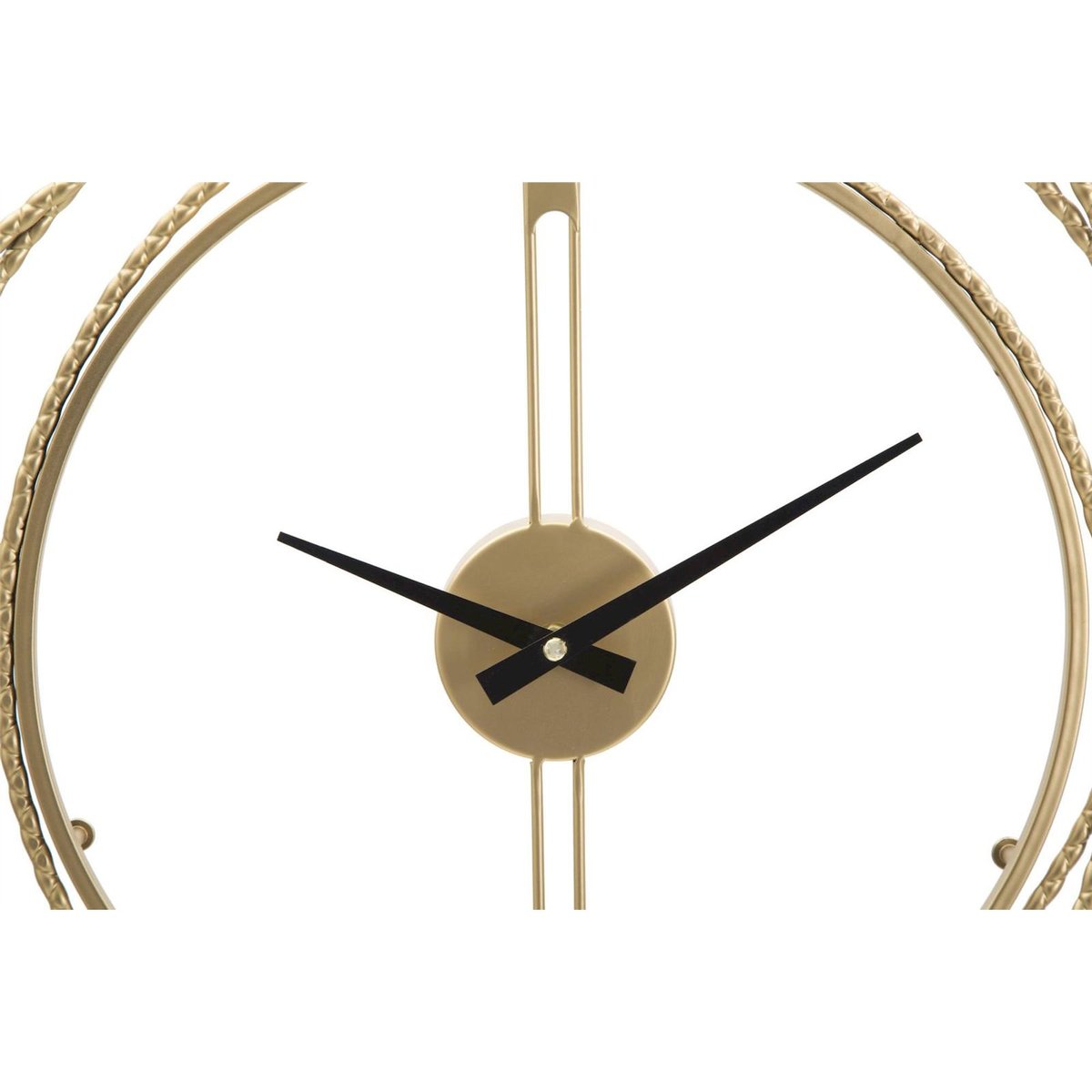 Horloge murale en fer cadre entrecroisé GLAM doré, RECOLLECTION