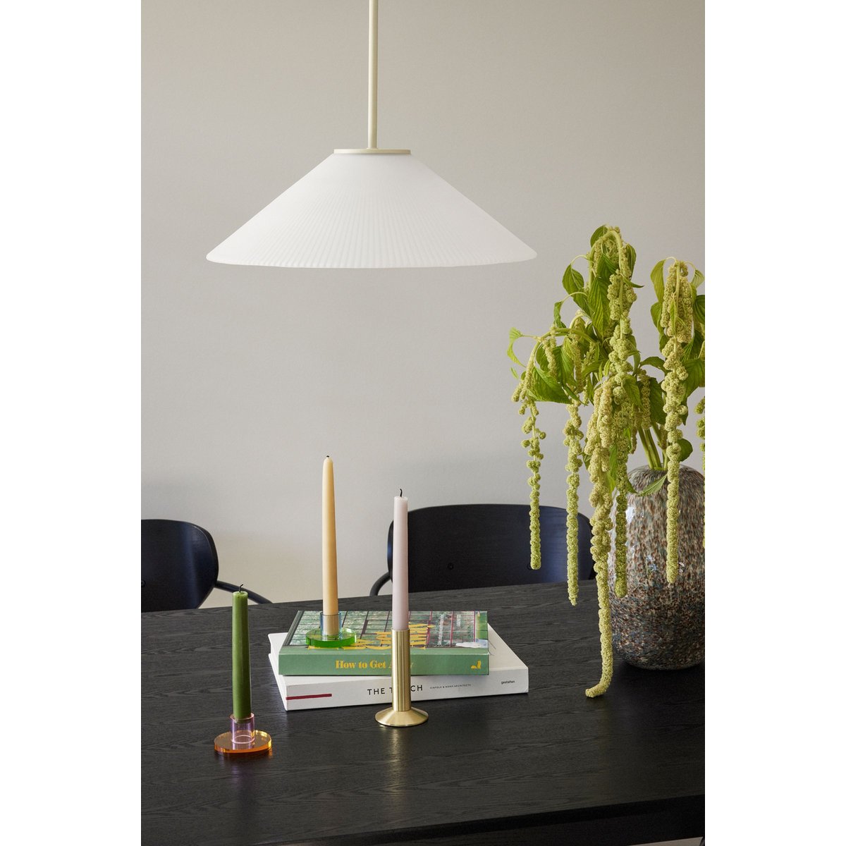 Bougeoir en cristal ASTRA bleu/vert, HUBSCH