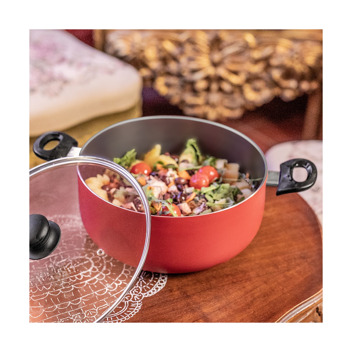 Faitout 24 cm PREMIER CHEF rouge, LIVOO