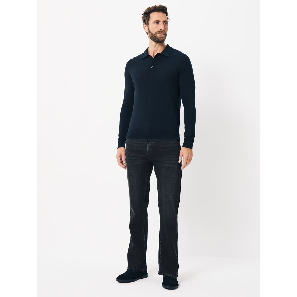 Jean stretch bootcut classique noir délavé, NEXT
