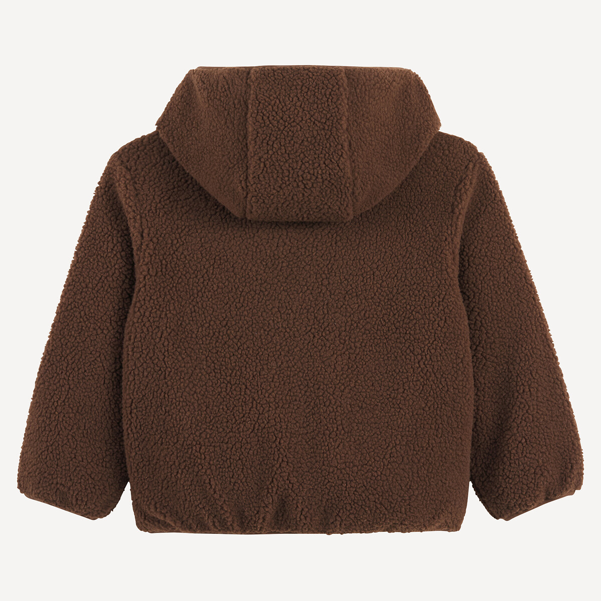 Cardigan com capuz, em sherpa castanho, LA REDOUTE COLLECTIONS