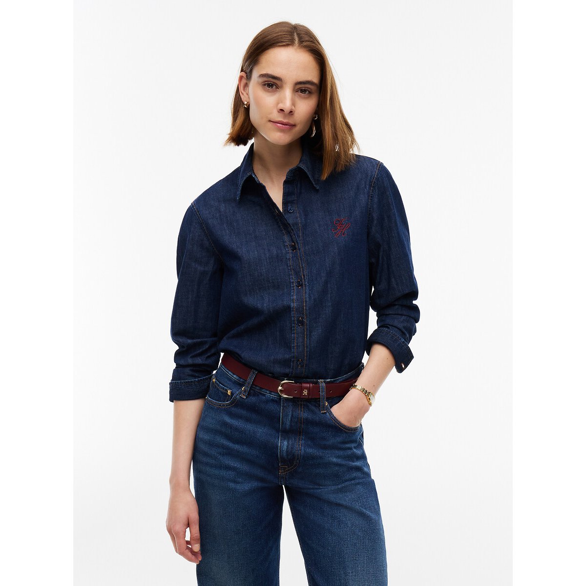 Chemise en denim manches longues denim, TOMMY HILFIGER