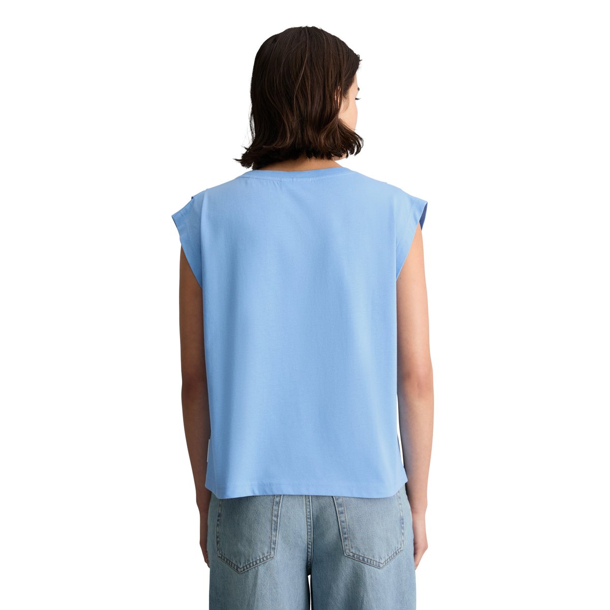 T-shirt relaxed en pur coton organique bleu moyen, MARC O’POLO DENIM