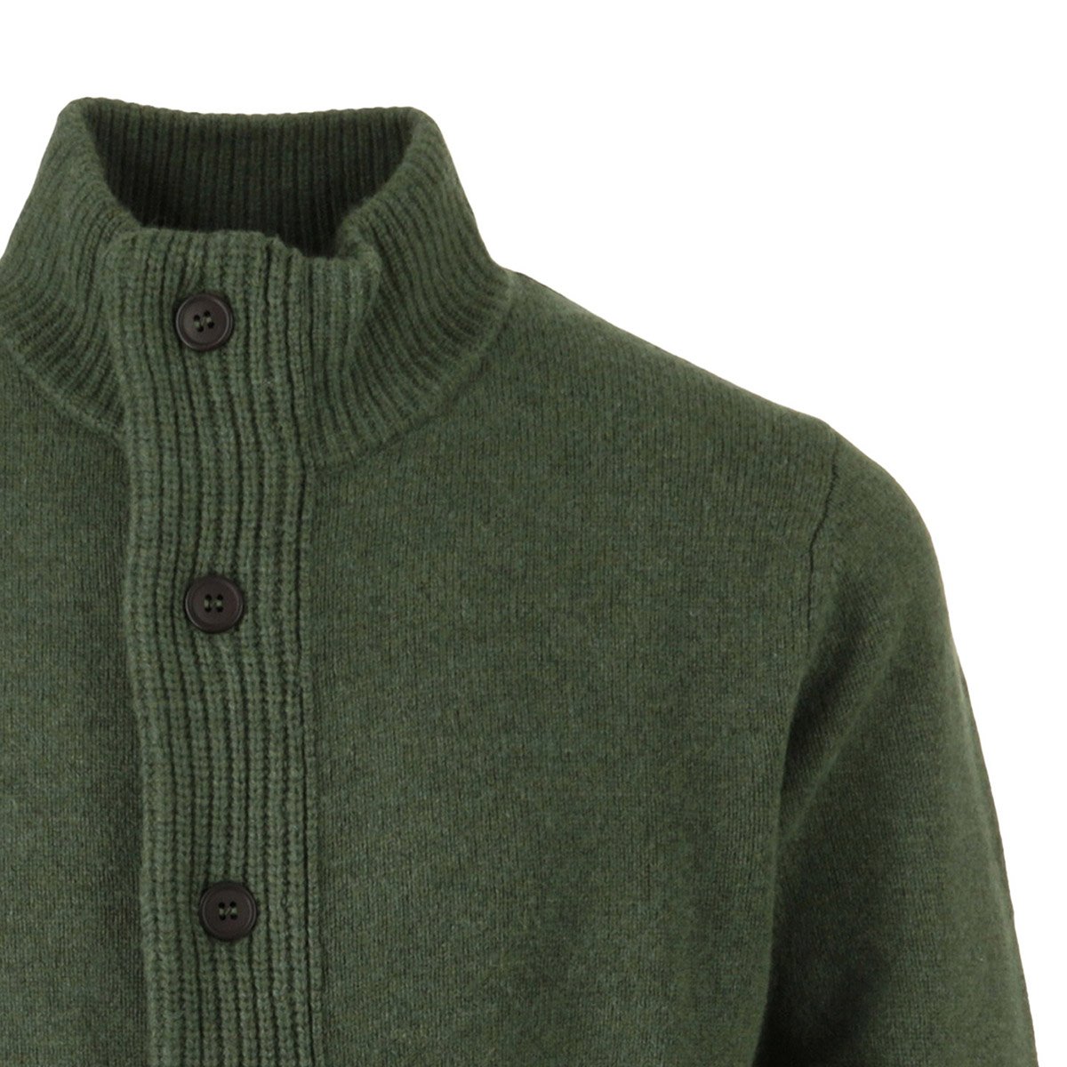 Gilet PATCH ZIP THROUGH KNITTED JUMPER olive, BARBOUR