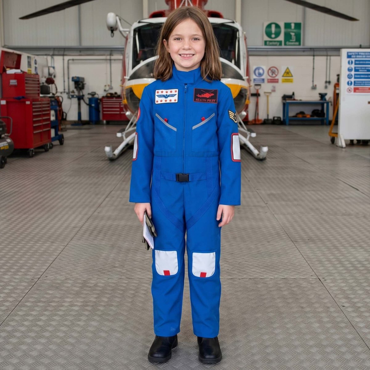 Déguisement enfant pilote d'hélicoptère bleu, SEVIRA KIDS