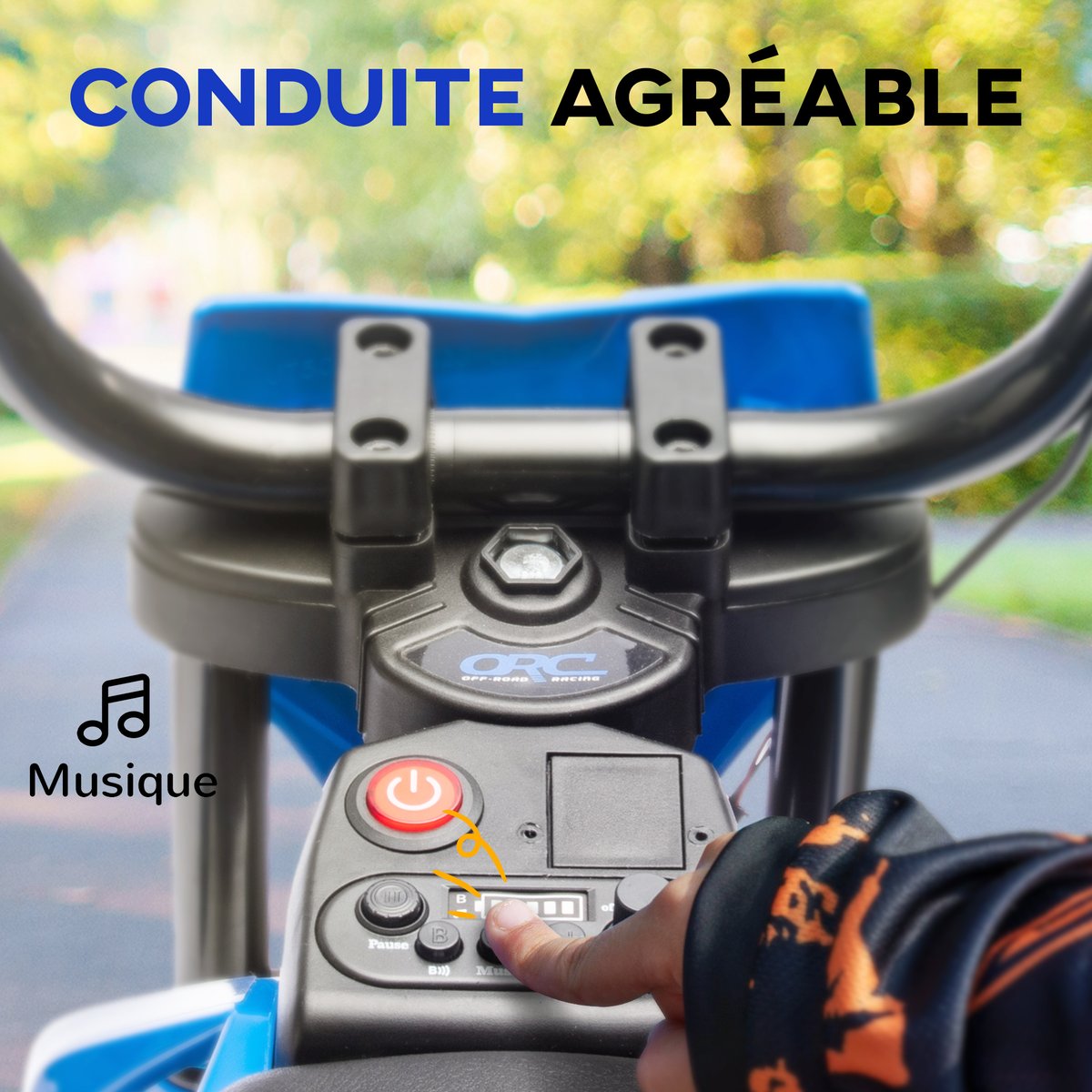 Moto électrique à conducteur assis PP bleu, AIYAPLAY