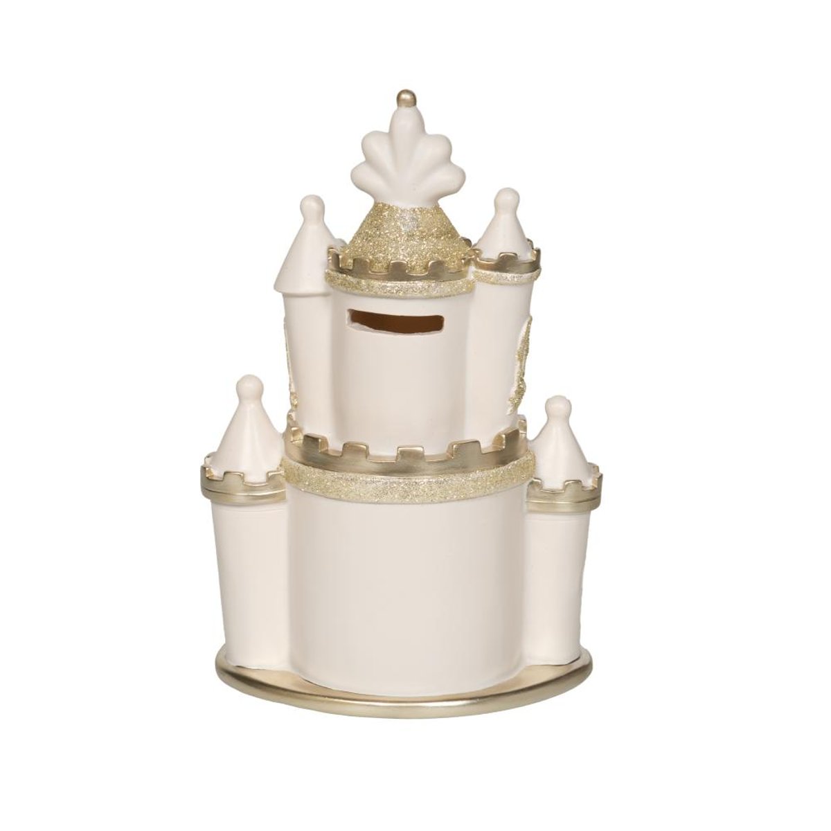 Tirelire Château beige et doré en résine 24 cm crème / ivoire, AMADEUS LES PETITS