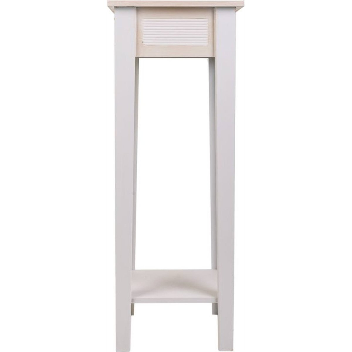 Sellette carrée en bois pour plante d'intérieur blanc effet bois blanchi, RECOLLECTION