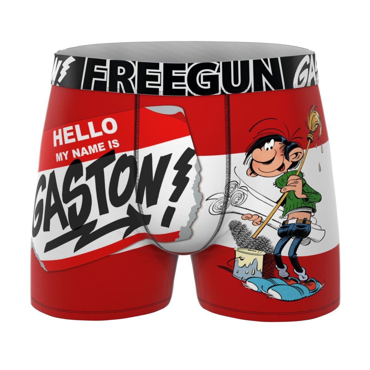 Lot De 3 Boxers Gaston Lagaffe rouge/blanc/jaune/gris/vert/balnc/noir, FREEGUN
