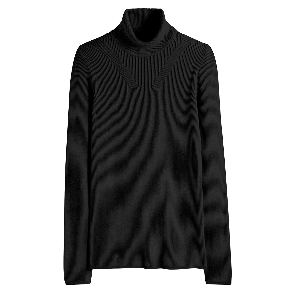 Pull col roulé en fine maille noir, LA REDOUTE COLLECTIONS