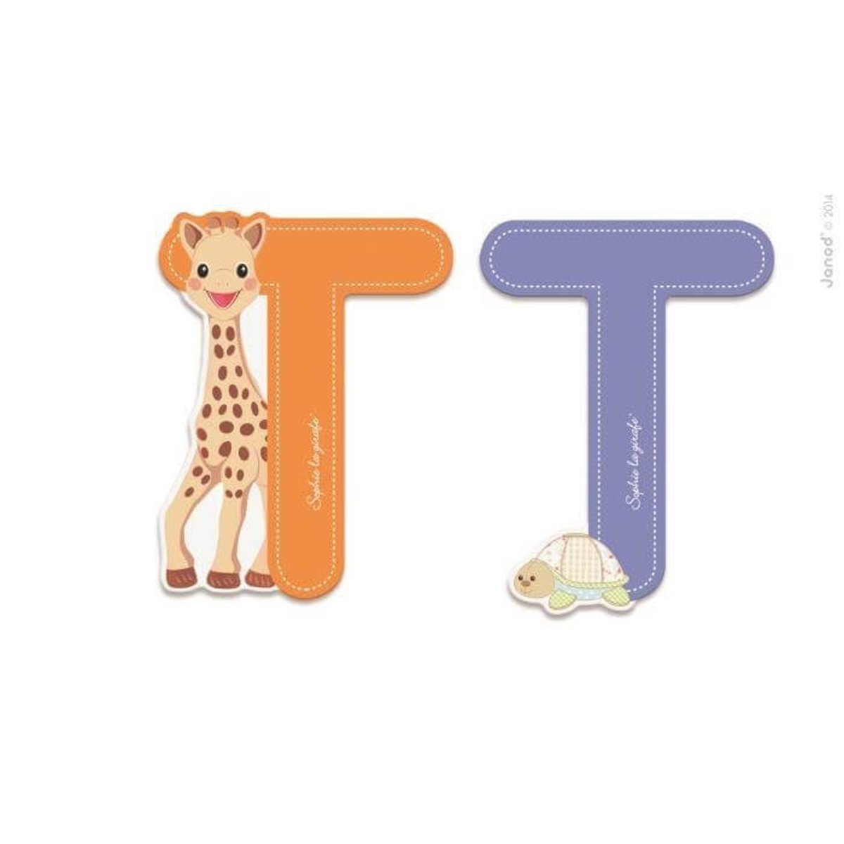 Lettre de l'alphabet Sophie la girafe T multicouleur, JANOD