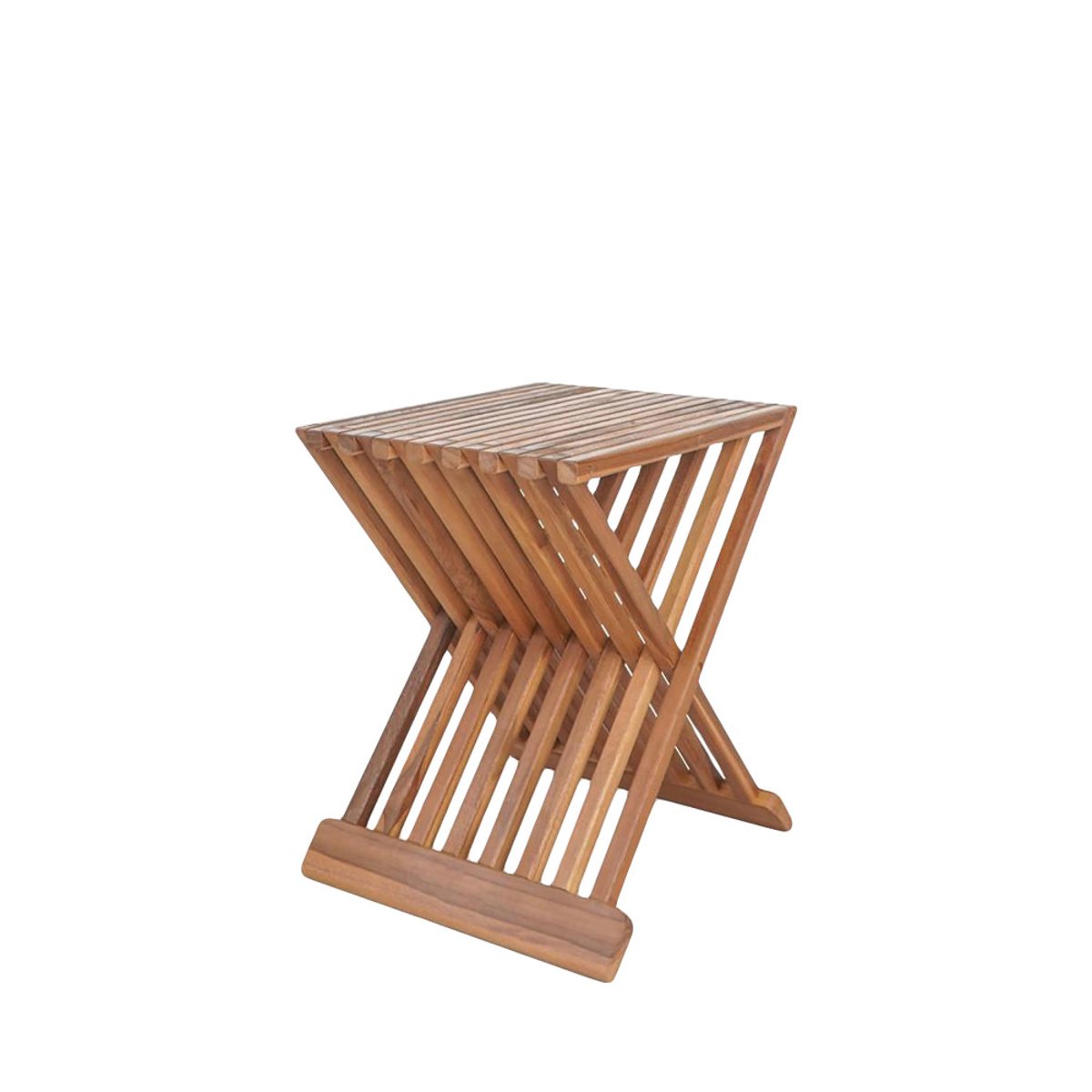 Tabouret en teck H45cm- ERTO naturel, HOUSE NORDIC