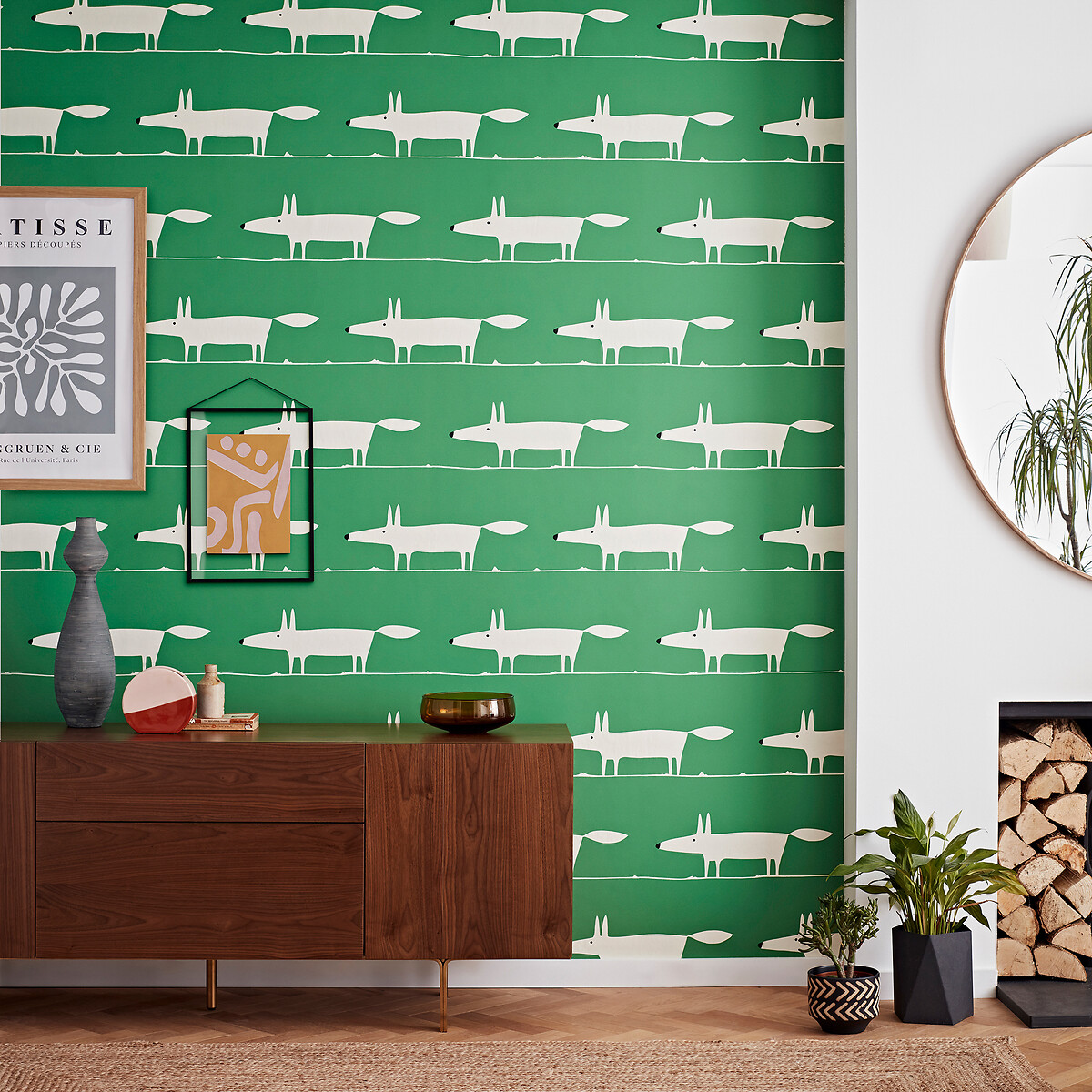 Mr Fox Wallpaper mint, SCION