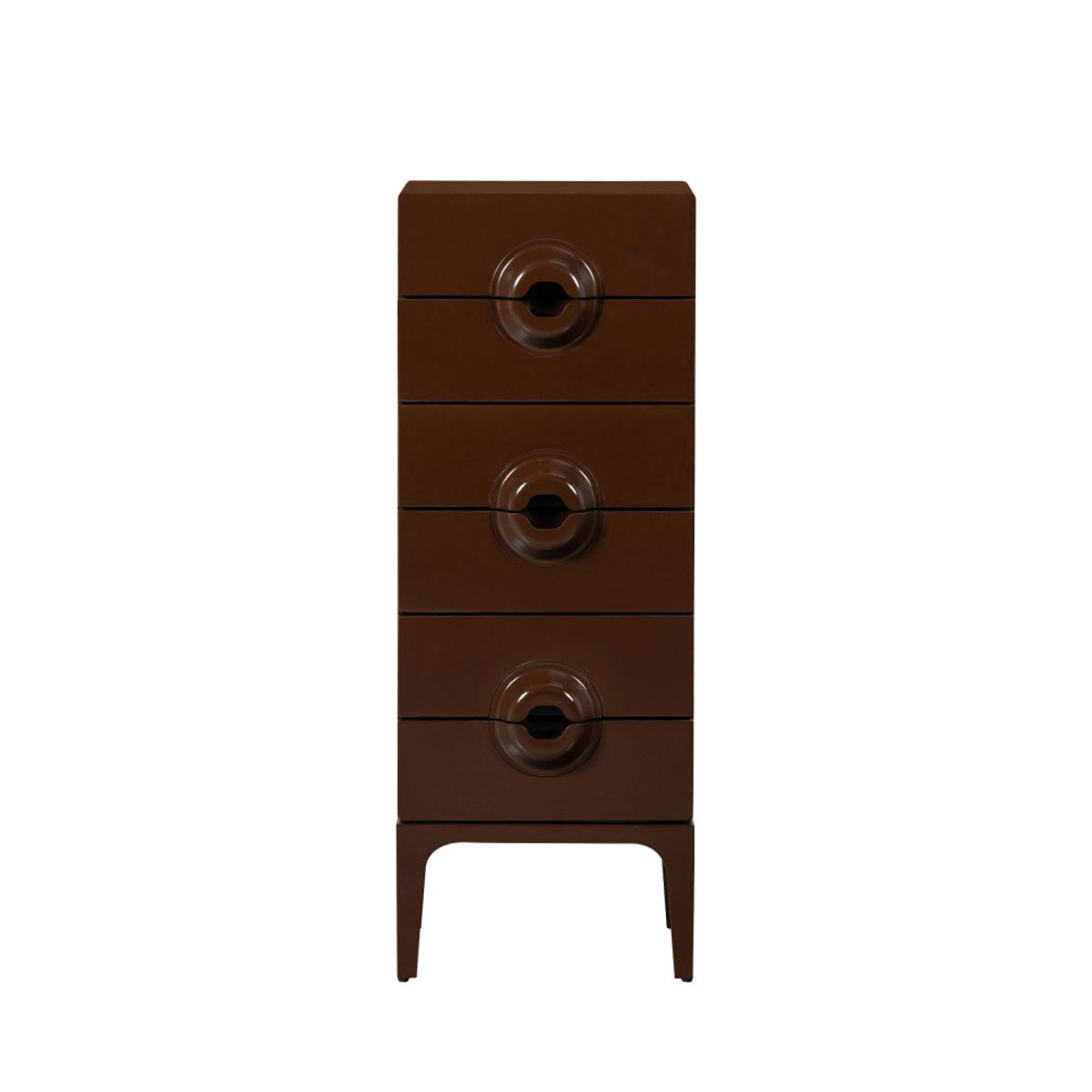 Petit meuble de rangement 6 tiroirs en bois et métal H120cm- MERGE marron, WOOOD