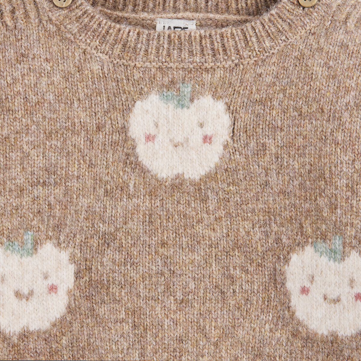 Apple Print Jumper in Chunky Jacquard Knit camel, LA REDOUTE COLLECTIONS