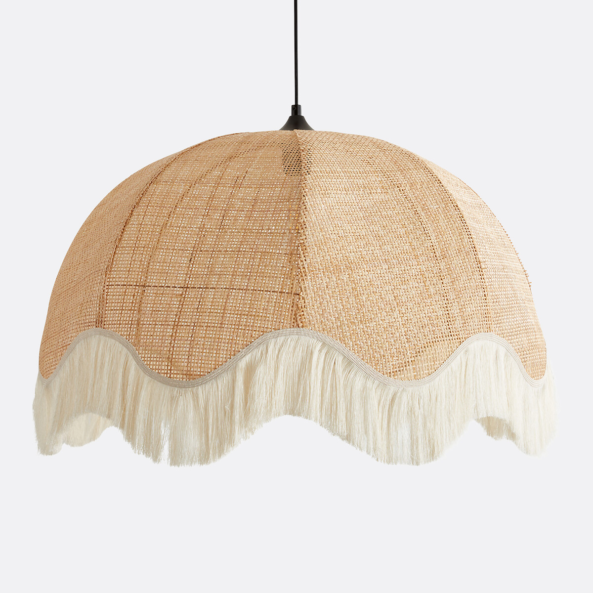 Suspension frangée en rotin Ø69 cm, Daphné naturel/écru, LA REDOUTE INTERIEURS