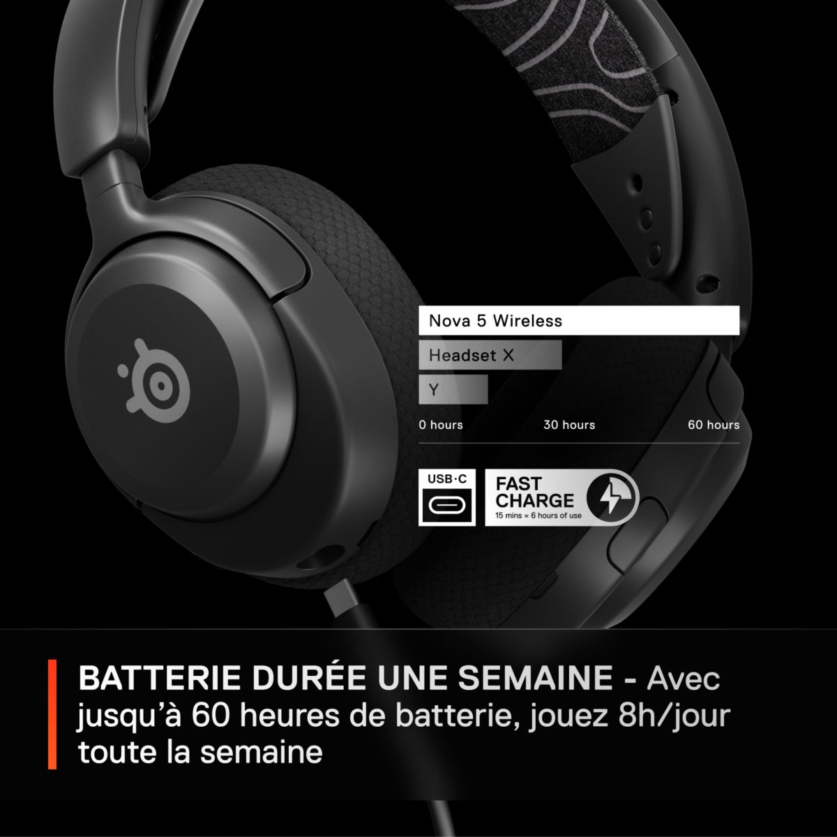 Casque gamer Arctis Nova 5 couleur unique, STEELSERIES