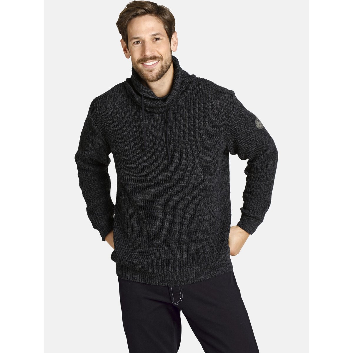 Pull DUMENI noir mélange, JAN VANDERSTORM