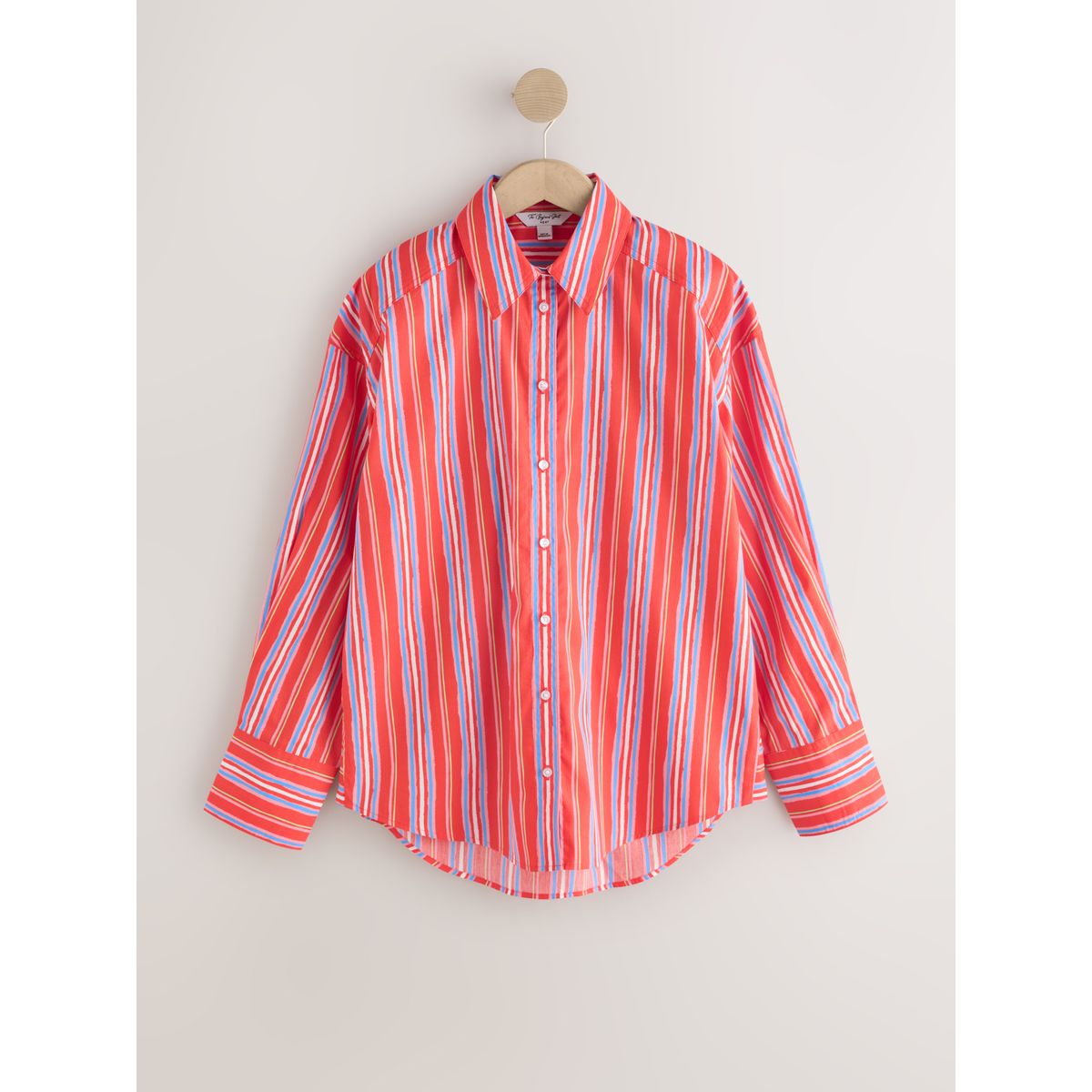Chemise boyfriend oversize rayures rouges multicolores, NEXT
