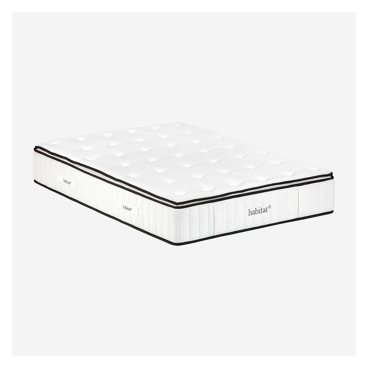 Matelas hybride ressorts ensachés et mousse à mémoire de forme avec surmatelas HYBRIDE EXCELLENCE blanc, HABITAT