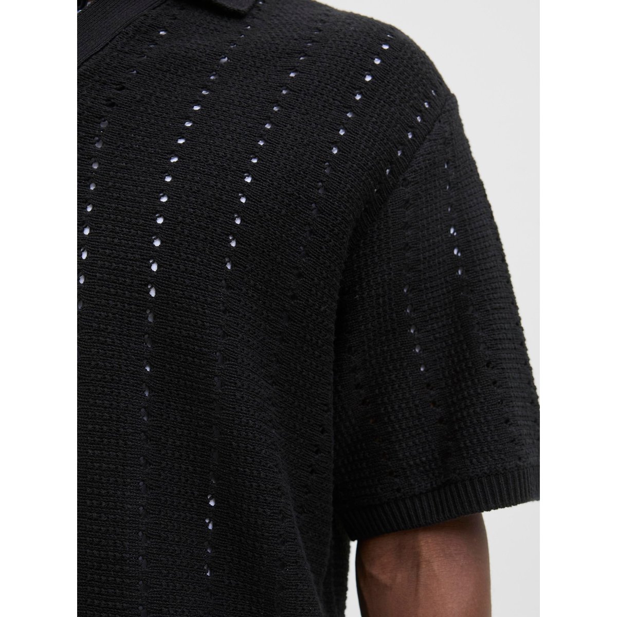 Polo Tricoté noire - black, JACK & JONES