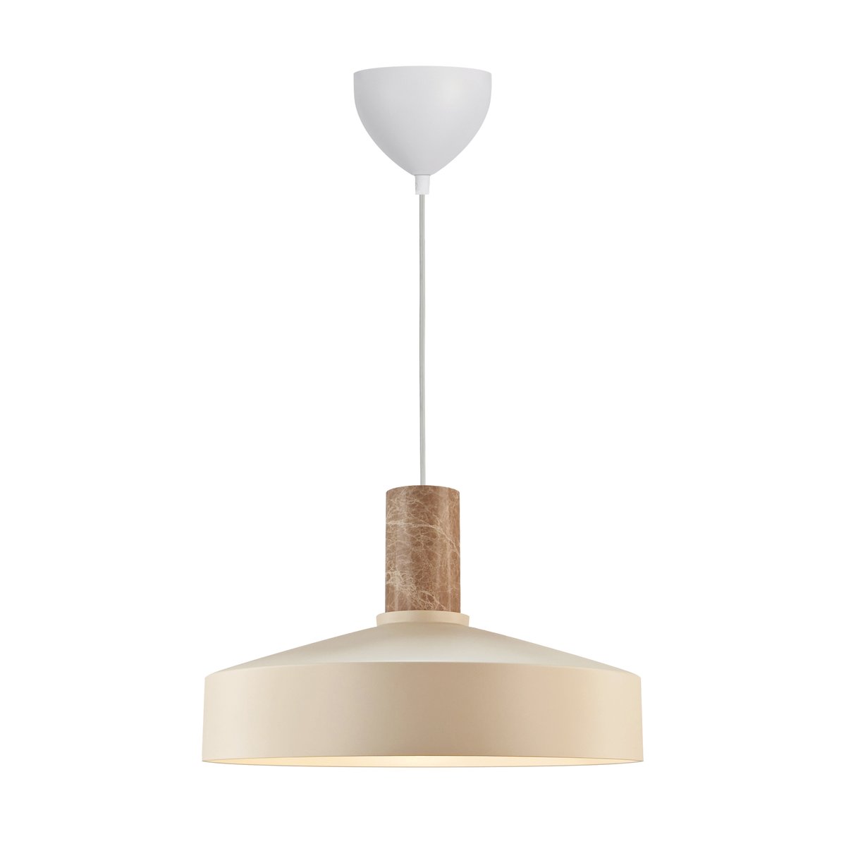 Suspension moderne et minimaliste en métal et marbre, ELVAS beige, NORDLUX