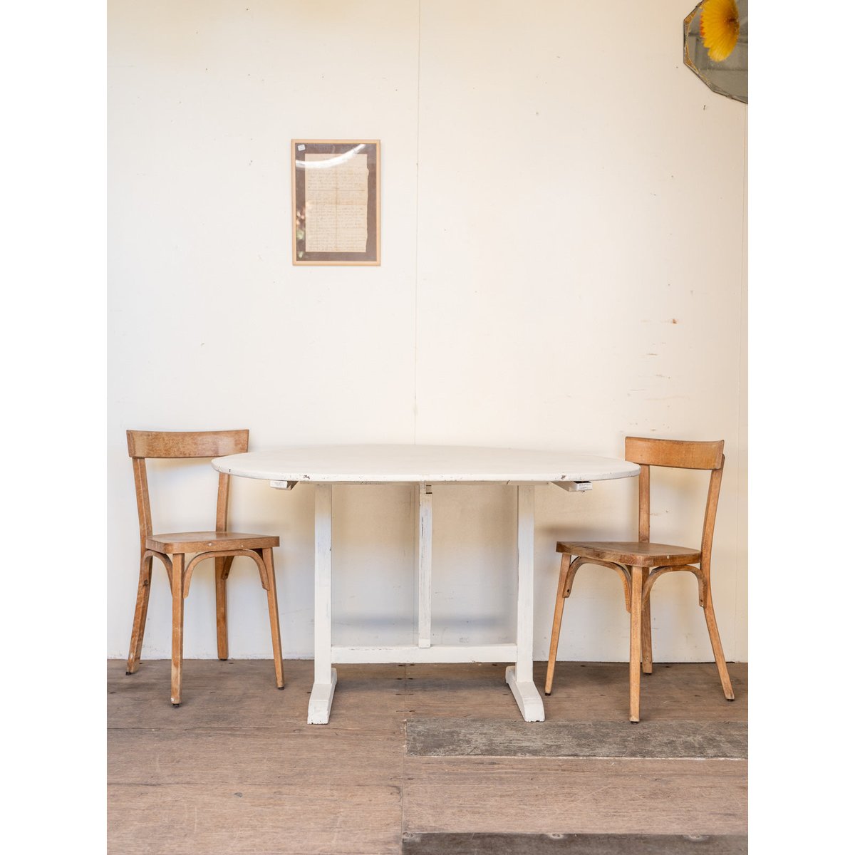 Table de vigneron en bois blanc Romy N°1474 - Bon état blanc, DEBONGOUT