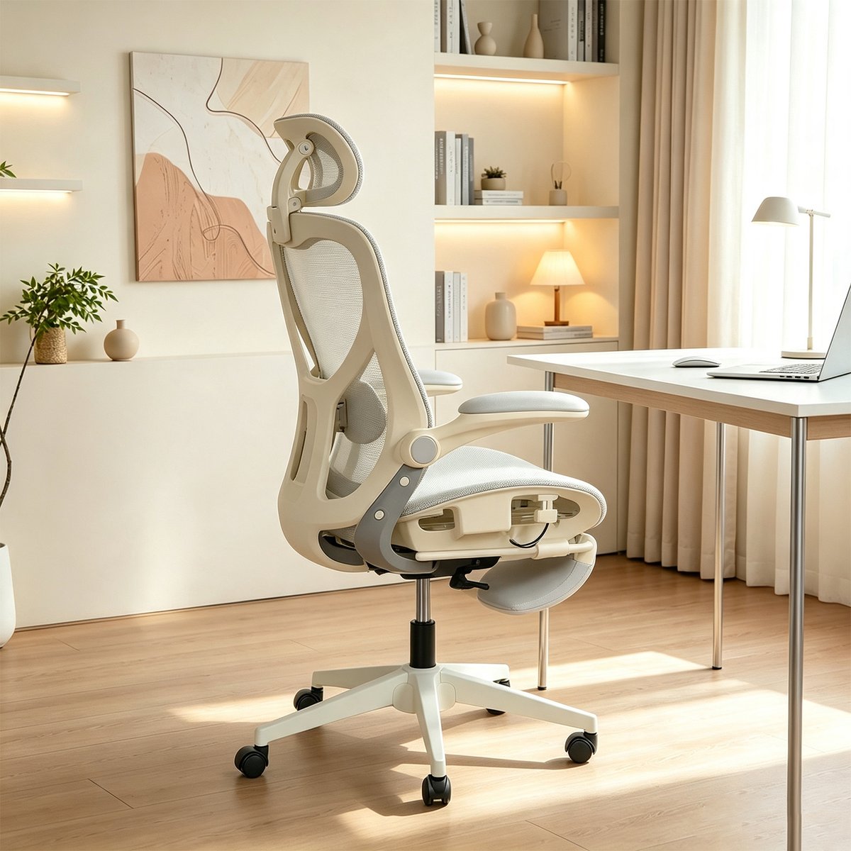 Chaise de bureau ergonomique en maille, VONGER MESH gris, MEUBLES COSY