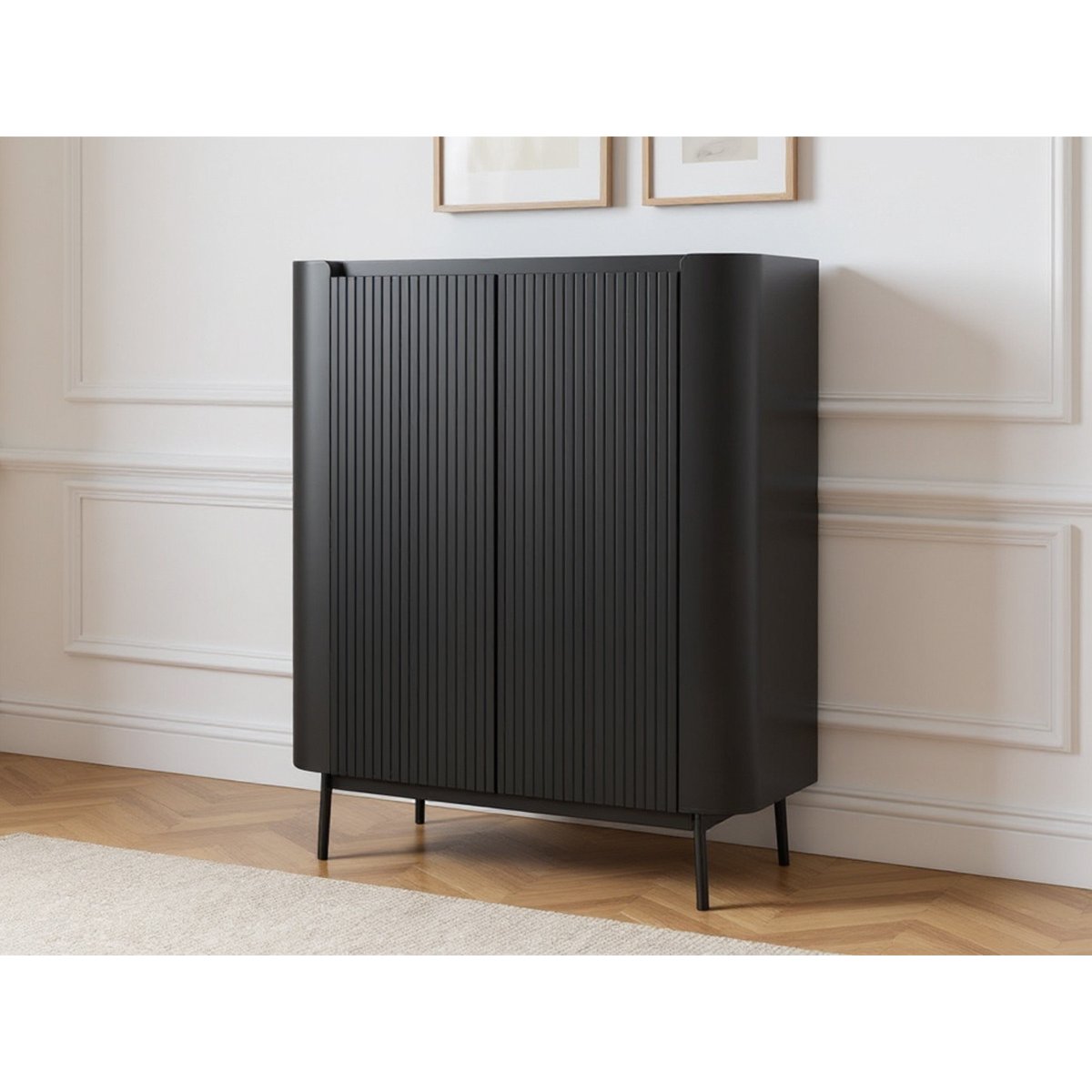 Buffet  en MDF  portes 100 cm, JAY noir, BOBOCHIC