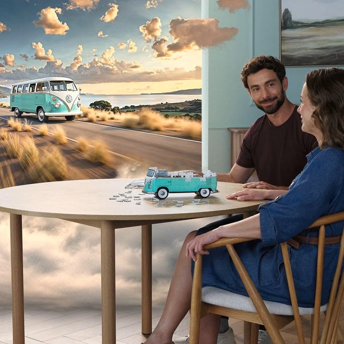 Puzzle 3D Combi T1 Volkswagen Chrome 162 pcs bleu, RAVENSBURGER