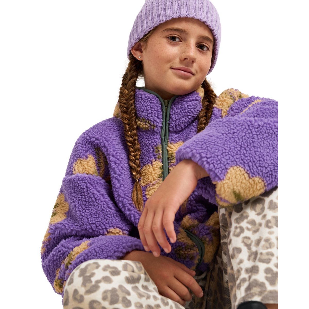 Polaire à zip LIKE ELECTRICITY. violet dahlia purple bold hibi, ROXY